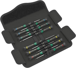 Wera Kraftform Micro 12 Universal 1 screwdriver set for electronic applications, 12 pieces (05073675001) - Apollo Industries