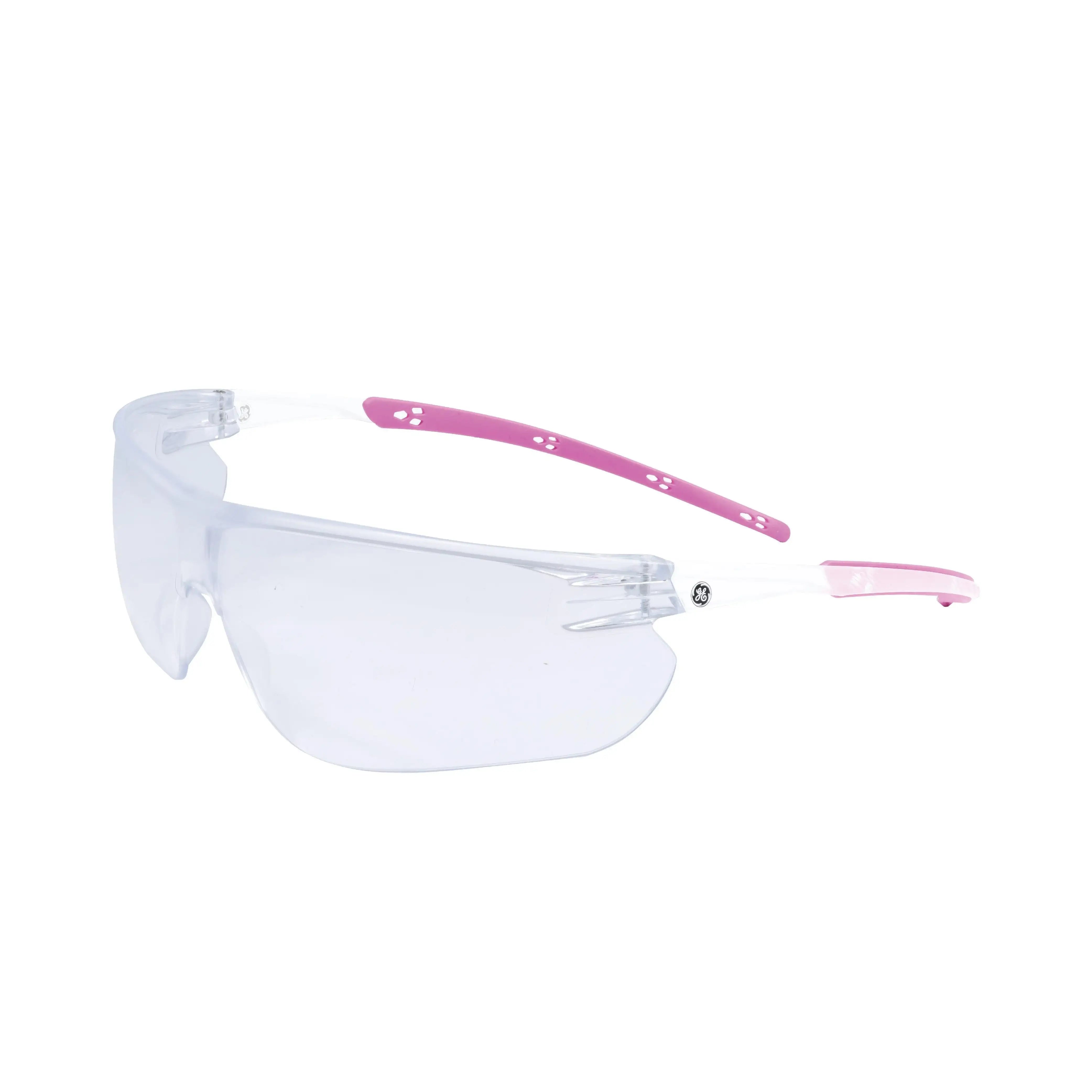pink safety goggles Clear Anti-Fog General Electric Frameless Goggles Pink/White (30 Series)