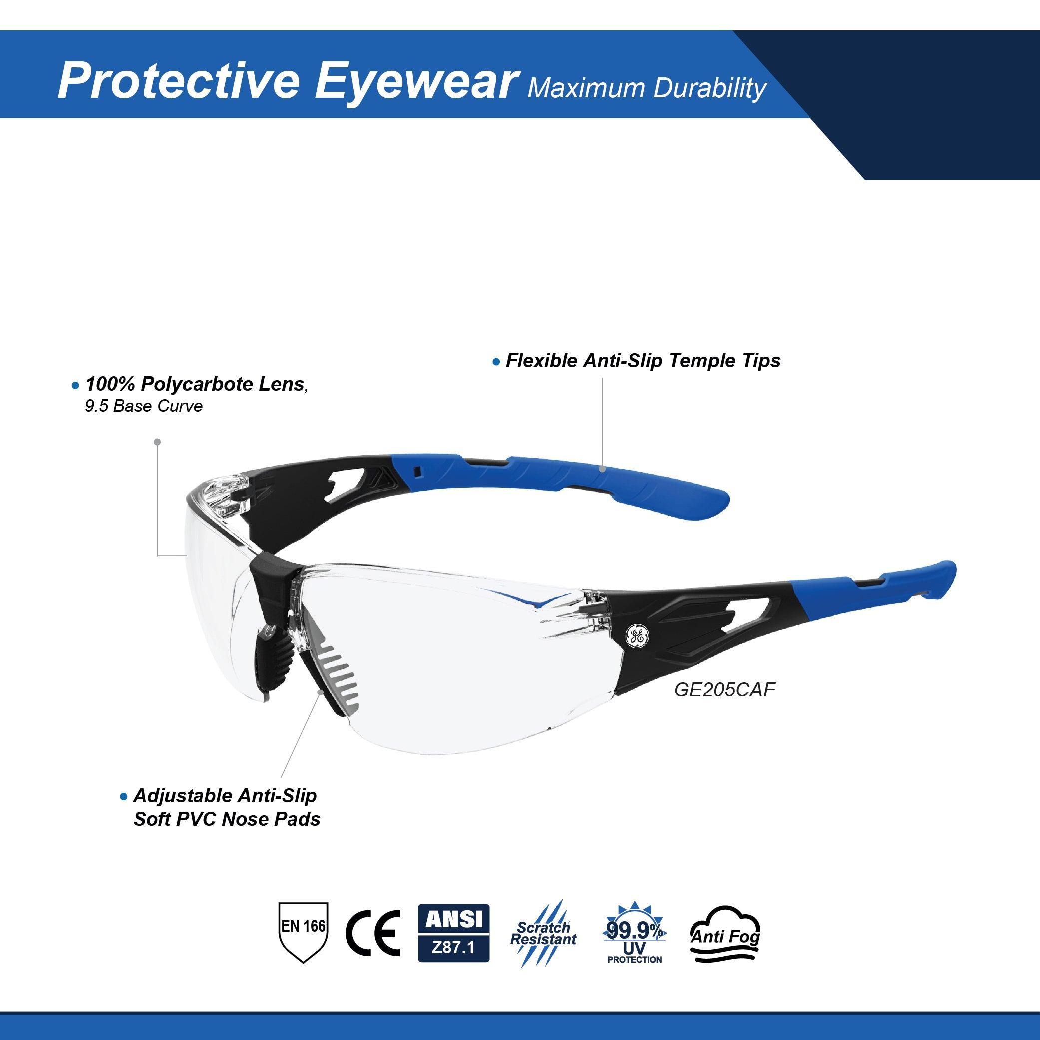 General Electric Frameless Safety Glasses (05 Series) (Black/Blue)
