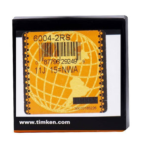 Timken 6004-2RS Radial/Deep Groove Ball Bearing - Round Bore, 20 mm ID, 42 mm OD, 12 mm Width, Double Sealed, Without Snap Ring, C0 Internal Clearance - Apollo Industries llc