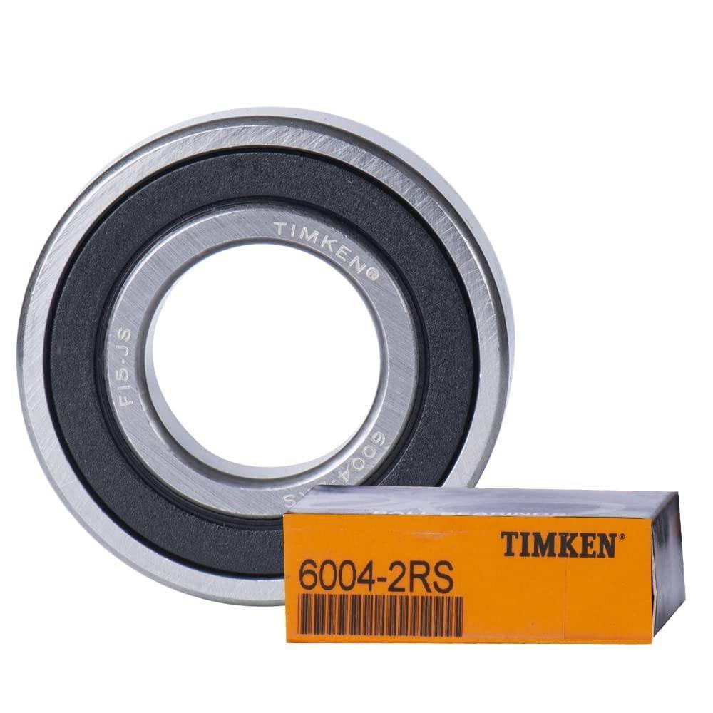 Timken 6004-2RS Radial/Deep Groove Ball Bearing - Round Bore, 20 mm ID, 42 mm OD, 12 mm Width, Double Sealed, Without Snap Ring, C0 Internal Clearance - Apollo Industries llc