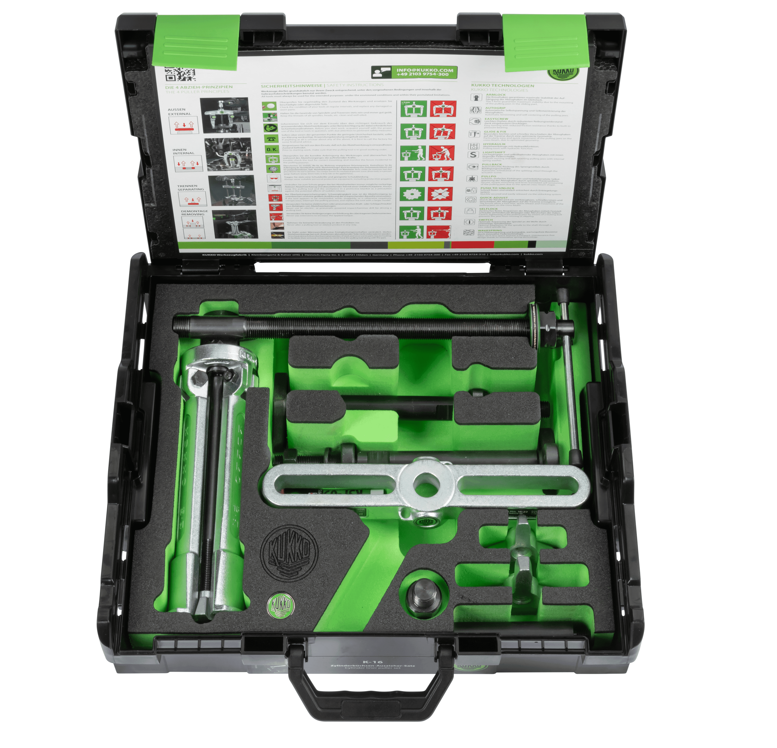 Kukko K-20-1+S-T Universal 2-jaw puller with extensions set - Apollo Industries llc