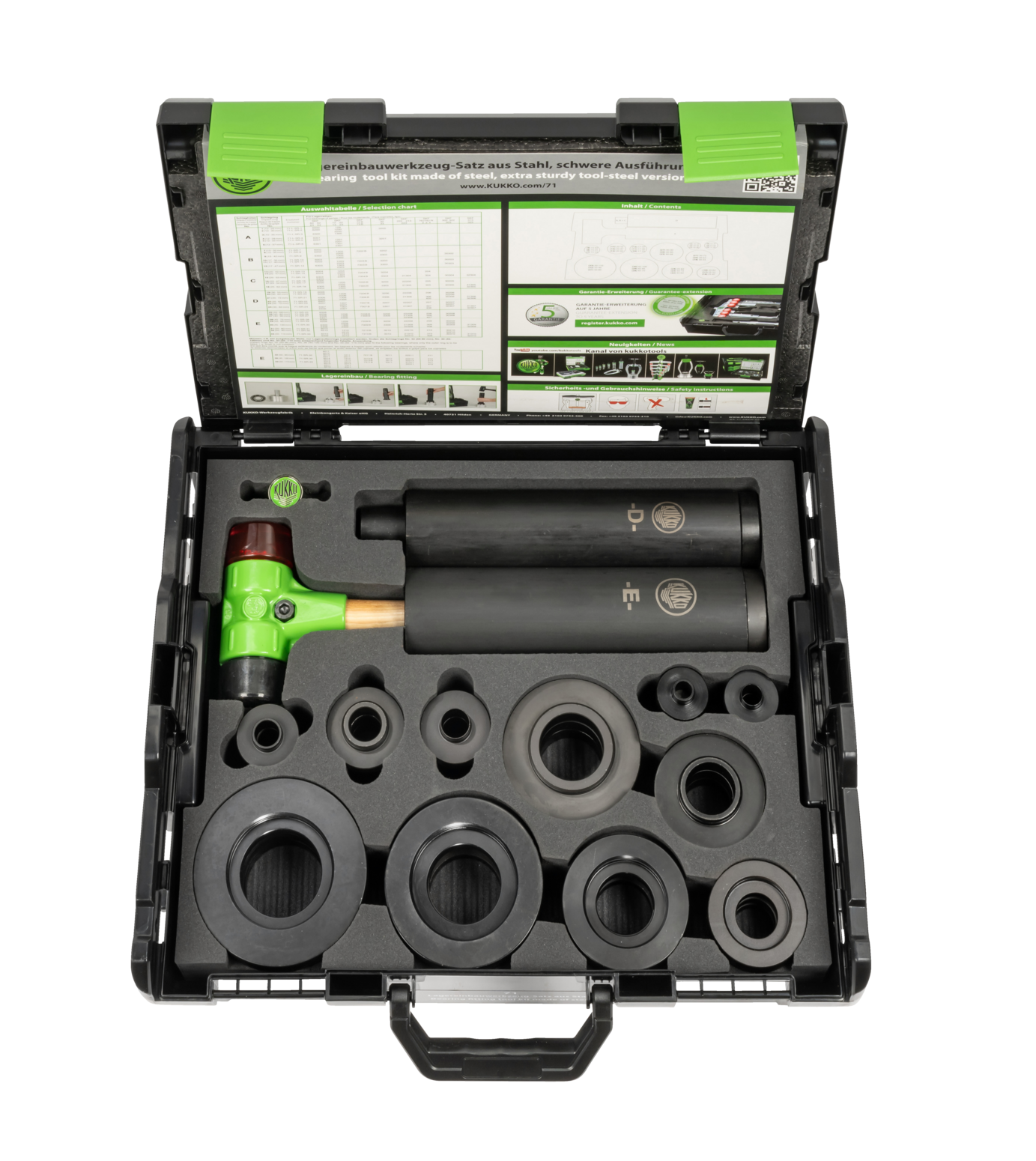 Kukko 71 - Bearing Installation Tool Set Made Of Steel, Heavy Design