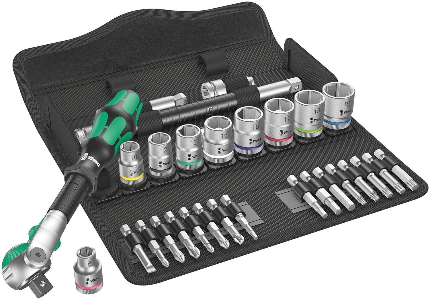 Wera 8100 SB 6 Zyklop Speed Ratchet Set, 3/8" drive, metric, 29 pieces (4013288173911) - Apollo Industries