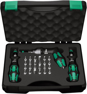 Wera 7440/41/42 Kraftform torque screwdriver set 0.3-6.0 Nm, 27 pieces (05074739001) - Apollo Industries