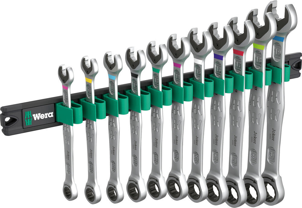 Wera 9630 Magnetic rail 6000 Joker 1 Ratcheting combination wrenches set, 11 pieces (05020014001)