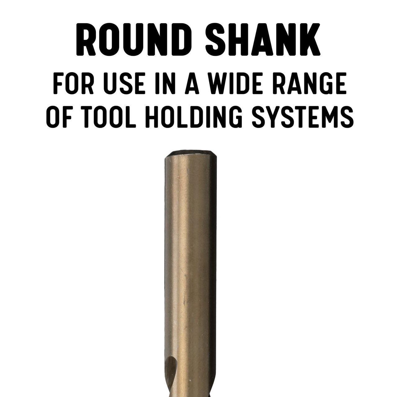 A close up of the drill shank