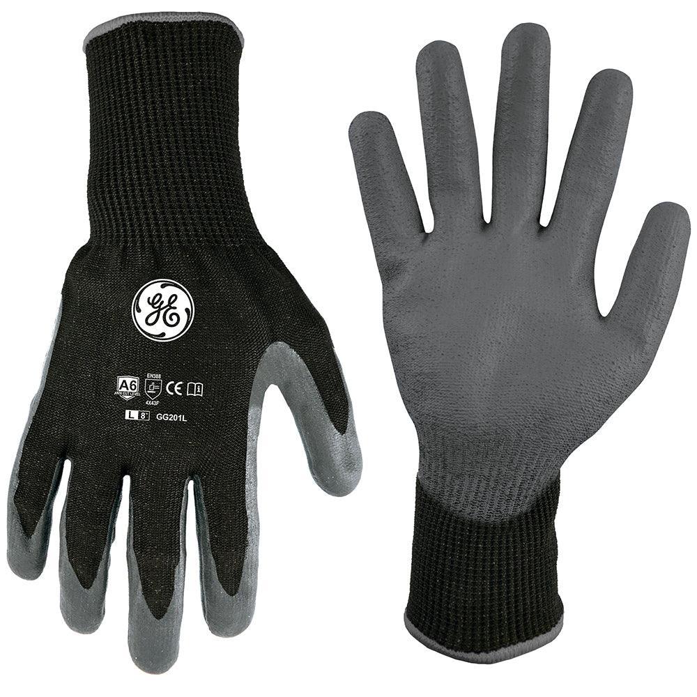 General Electric 13 GA PU Dipped Gloves A6 cut resistant gloves - Apollo Industries