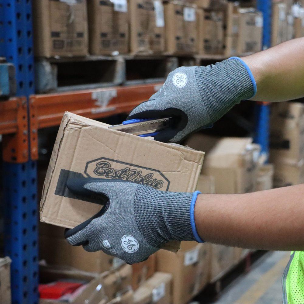 General Electric 18 GA Touch Screen Micro Foam Nitrile Dipped Gloves A4 cut resistant gloves - Apollo Industries