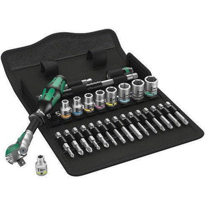 Wera 8100 SA 6 Zyklop Speed Ratchet Set, 1/4" drive, metric, 28 pieces (05004016001) - Apollo Industries