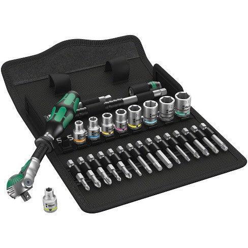 Wera 8100 SA 6 Zyklop Speed Ratchet Set, 1/4" drive, metric, 28 pieces (05004016001) - Apollo Industries