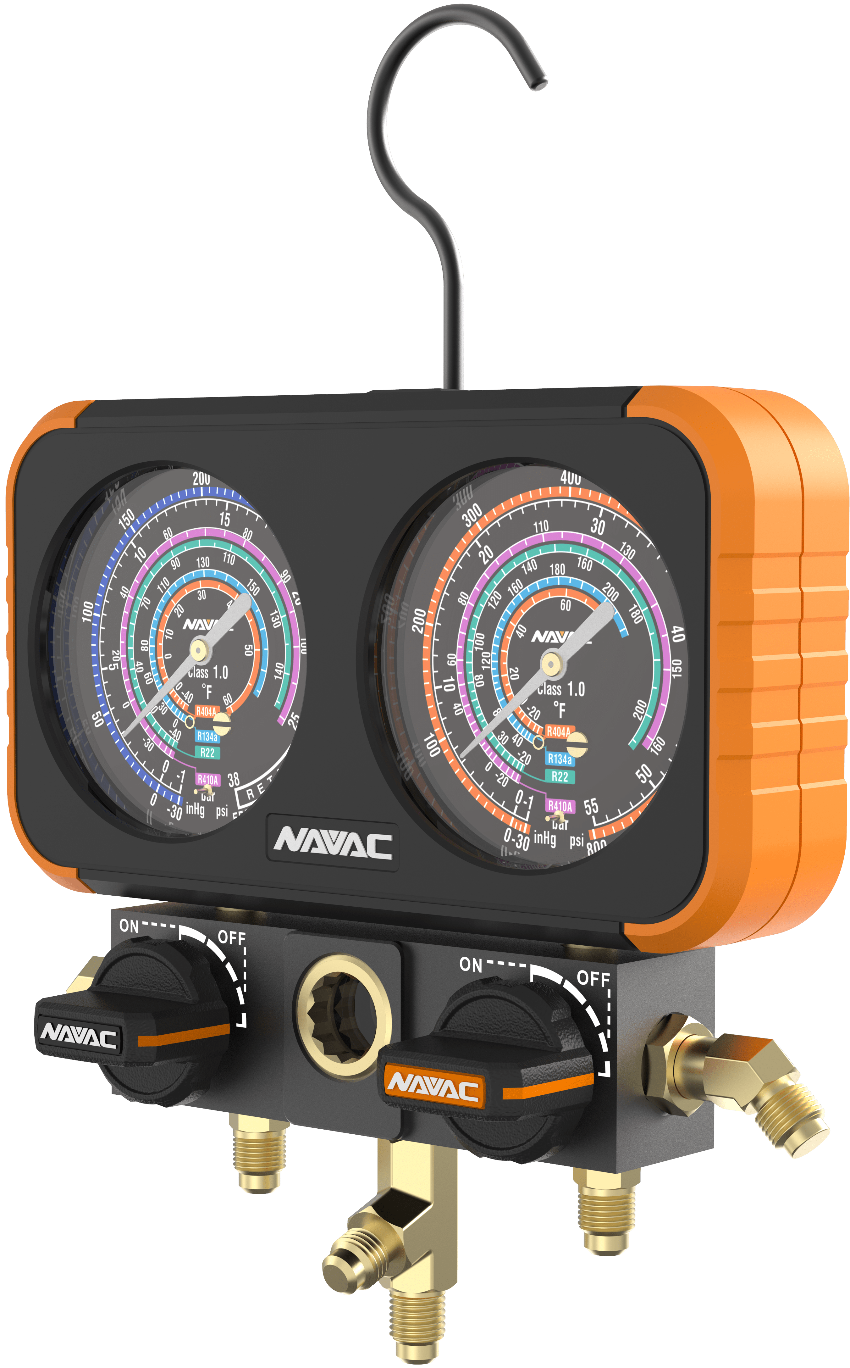 NAVAC N2A4E- Pro Plus Manifold Gauge, Impact-Resistant and Precise Performance