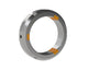 Precision metal locknut with inner threading and key slots, industrial mechanical component