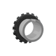 Industrial shaft locking nut and washer with black gear-like exterior for power transmission