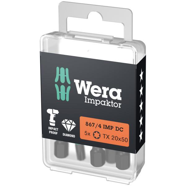 Wera 867/4 IMP DC TORX® DIY Impaktor bits, TX 30 x 50 mm, 5 pieces (05057666001) - Apollo Industries 