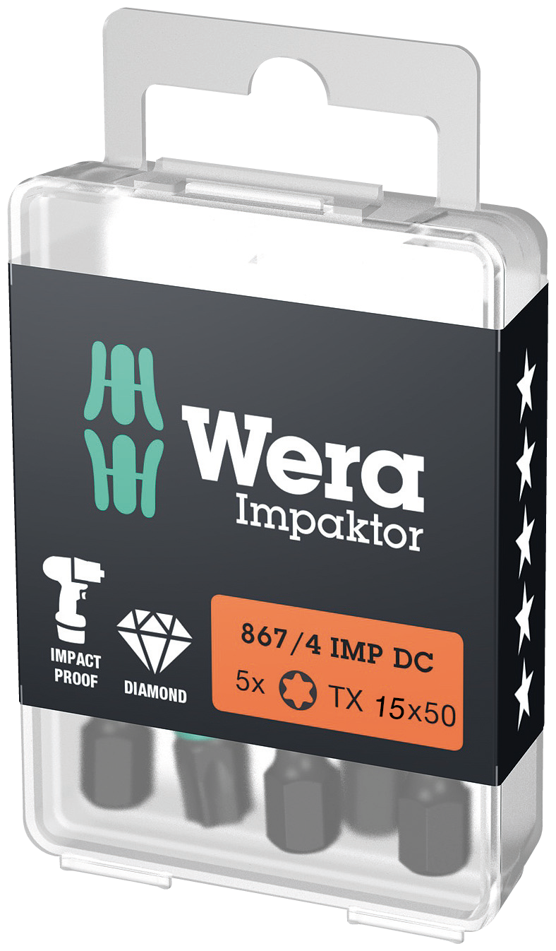 Wera 867/4 IMP DC TX 15 X 50 MM TORX-BITS< IMPACT (1 PACK = 5PCS) 05057663001