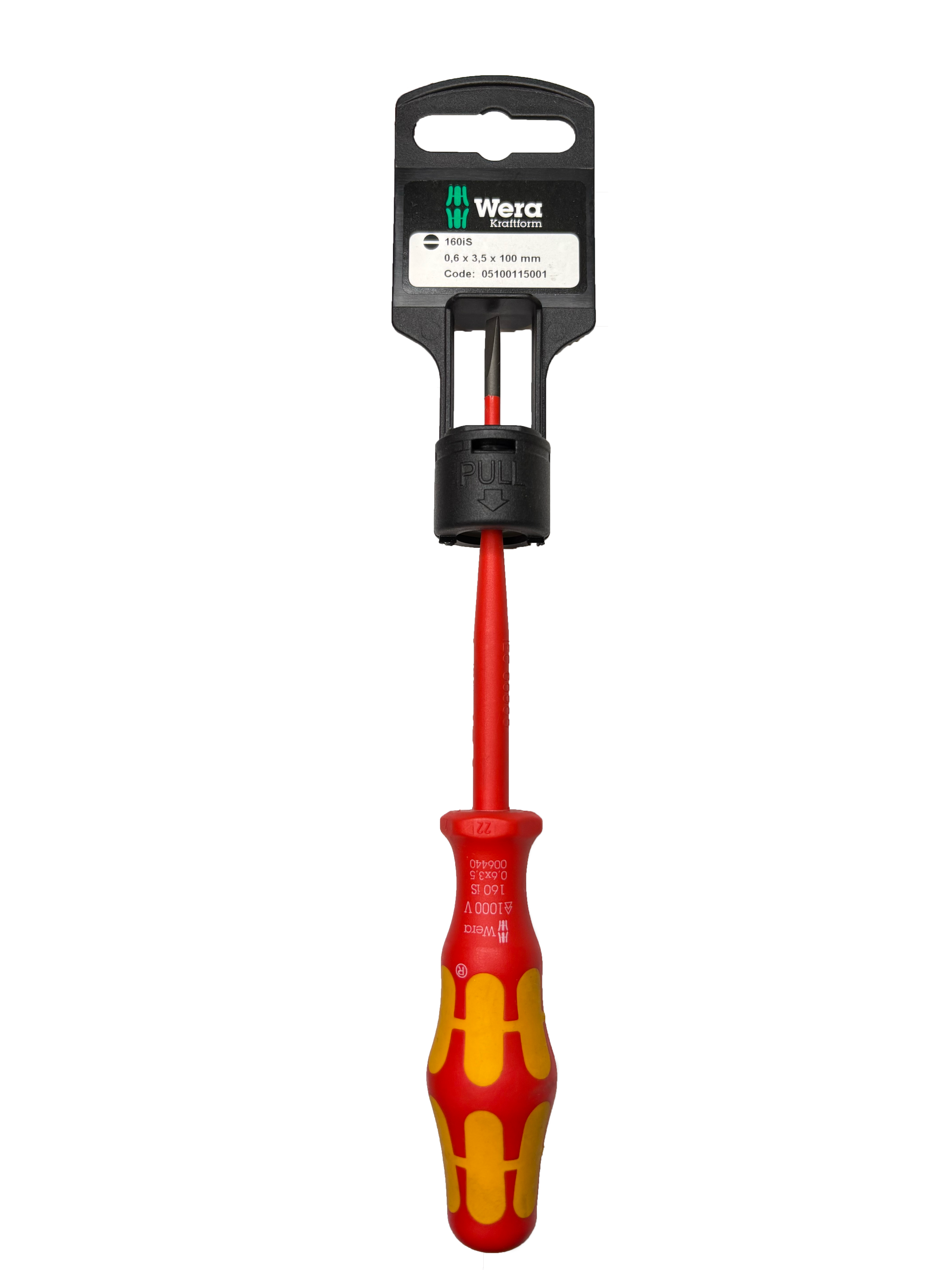 Wera 160IS 0,6 X 3,5 X 100 MM HANG-TAG VDE INSULATED SCREWDRIVER 05100115001