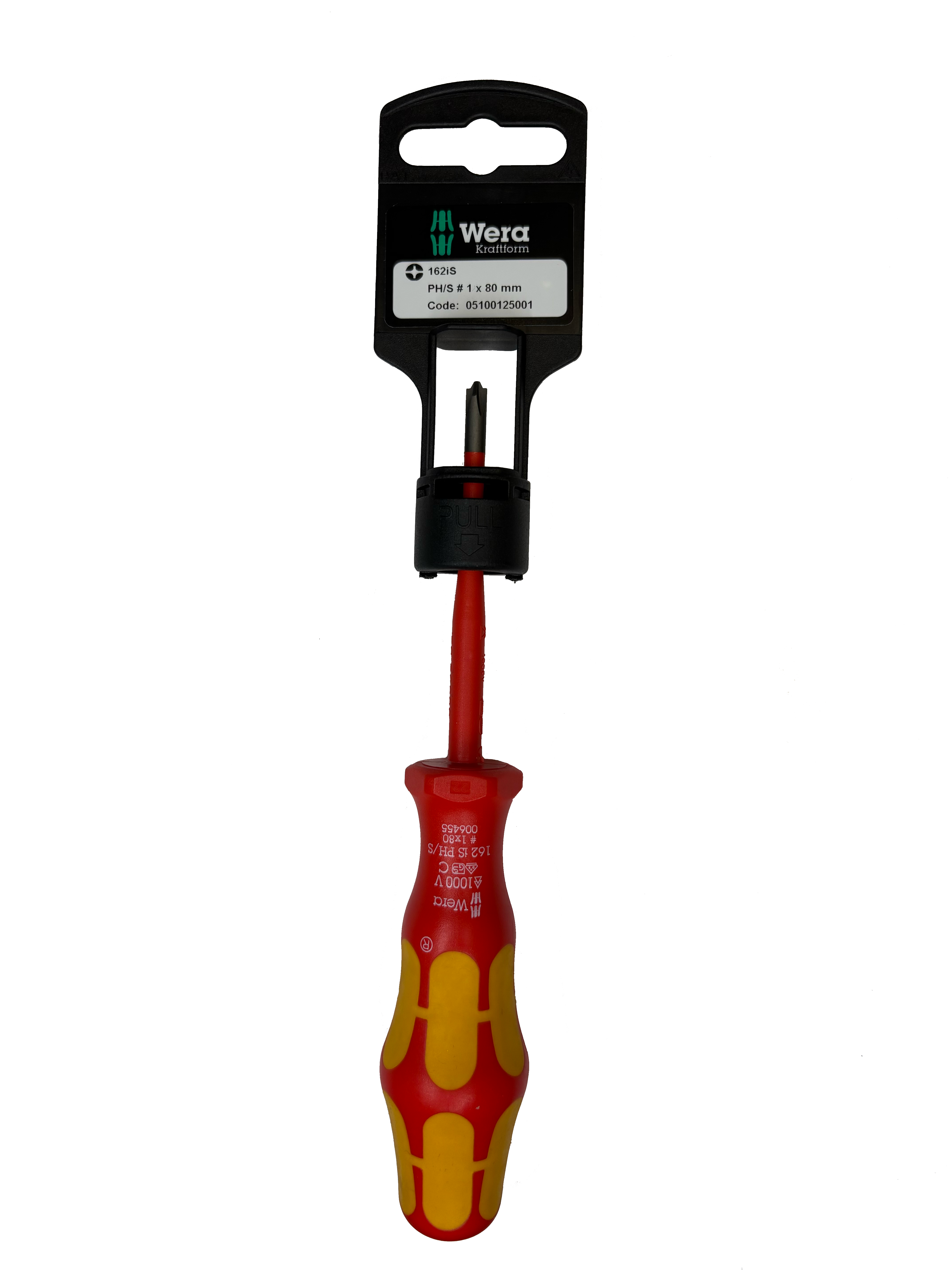 Wera 162IS PH/S # 1 X 80 MM HANG-TAG VDE INSULATED SCREWDRIVER 05100125001