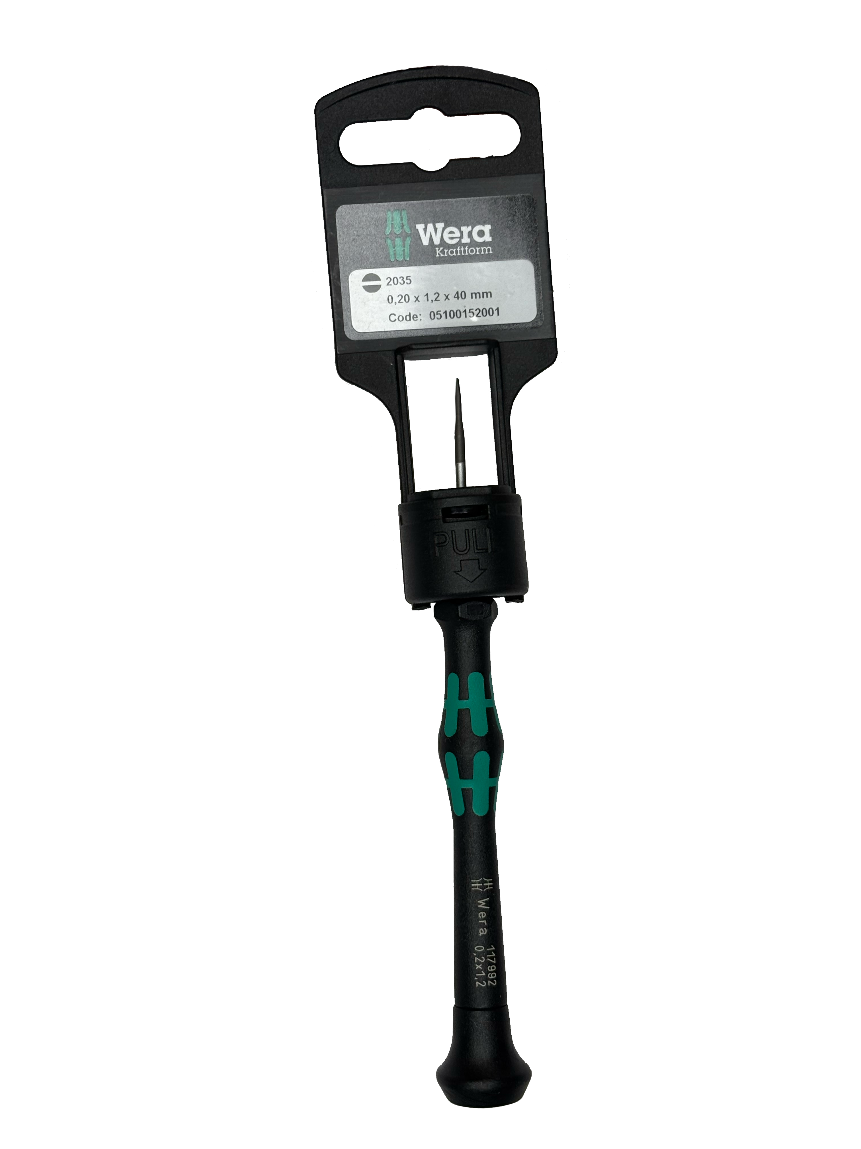 Wera 2035   0,20 X 1,2 X 40 MM HANG-TAG MICRO S/DRIVER FOR SLOTTED SCREWS 05100152001