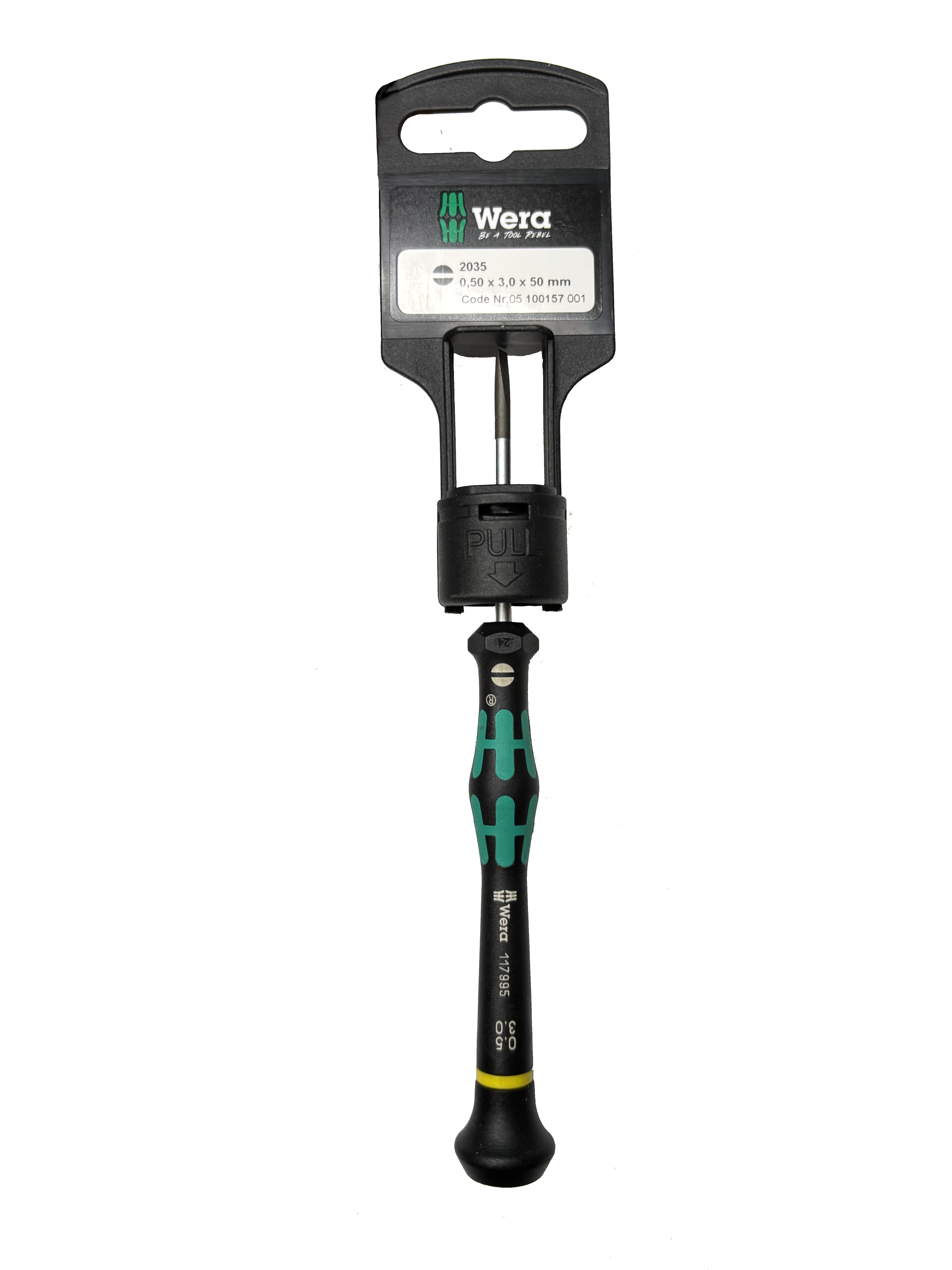 Wera 2035   0,50 X 3,0 X 50 MM HANG-TAG MICRO S/DRIVER FOR SLOTTED SCREWS 05100157001