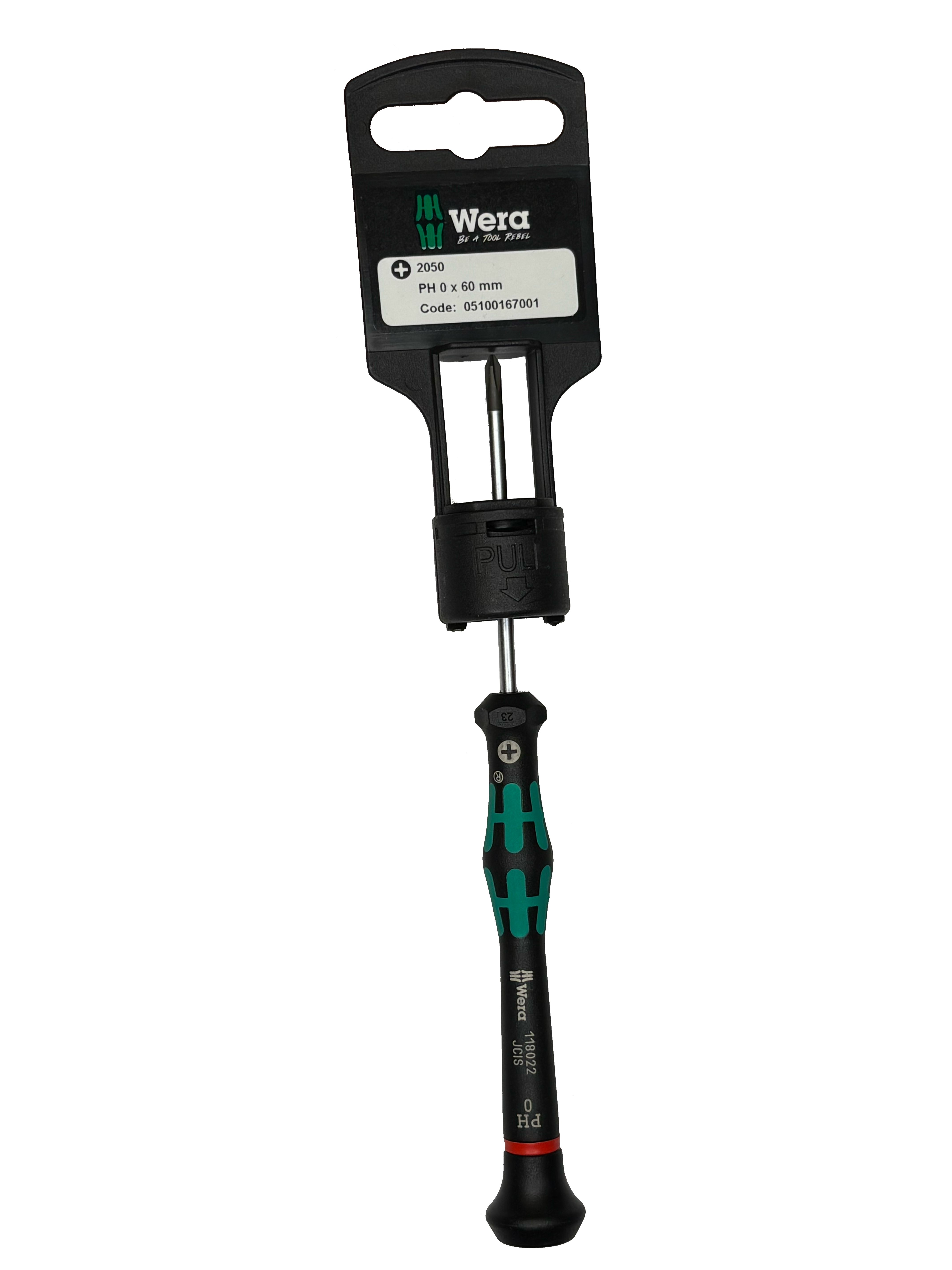 Wera 2050 PH 0 X 60 MM HANG-TAG MICRO S/DRIVER FOR PHILLIPS SCREWS 05100167001