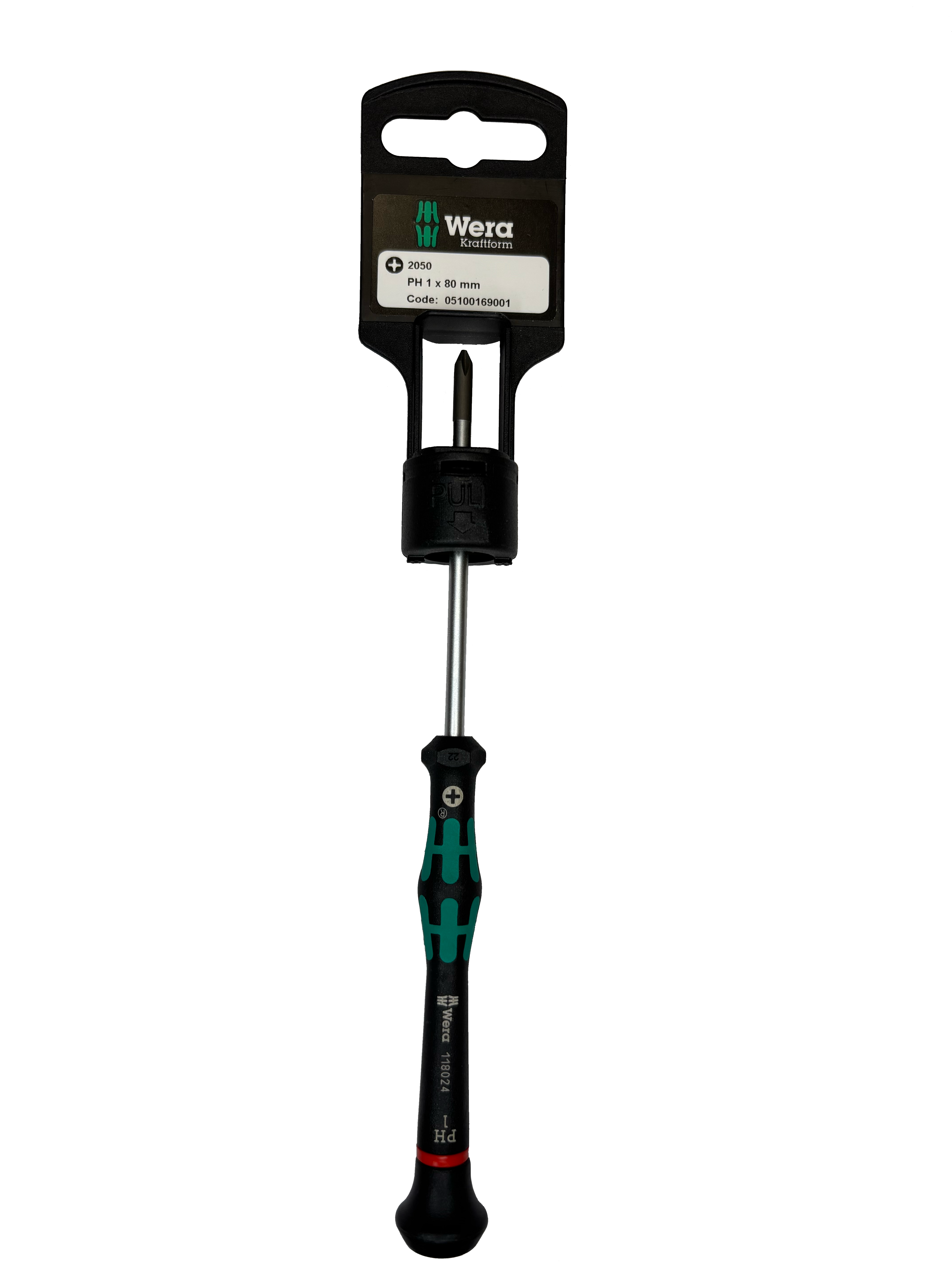 Wera 2050 PH 1 X 80 MM HANG-TAG MICRO S/DRIVER FOR PHILLIPS SCREWS 05100169001
