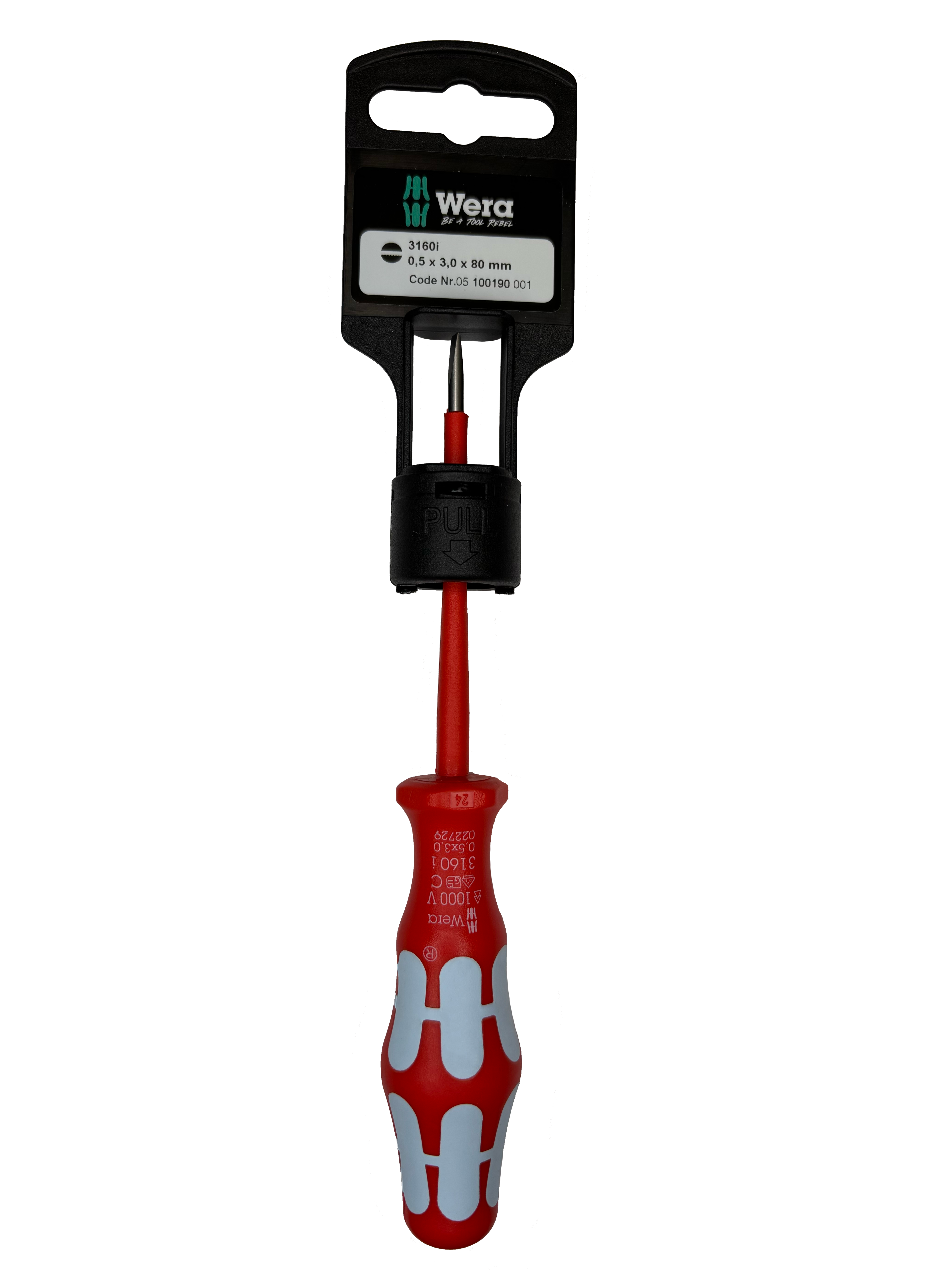 Wera 3160I 0,5 X 3,0 X 80 MM HANG-TAG S/DRIVER FOR SLOTTED SCREWS 05100190001