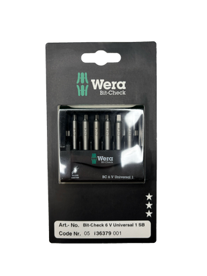 Wera BIT-CHECK 6 V UNIVERSAL 1 SB 50MM BITS FOR SQ SCREWS 05136379001