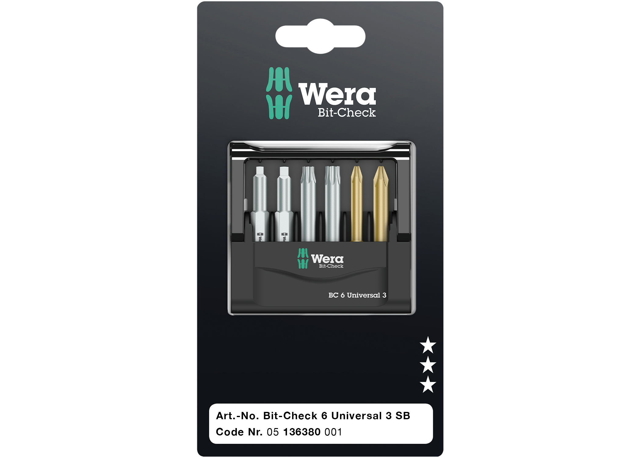 Wera *BIT-CHECK 6 UNIVERSAL 3 SB * 05136380001