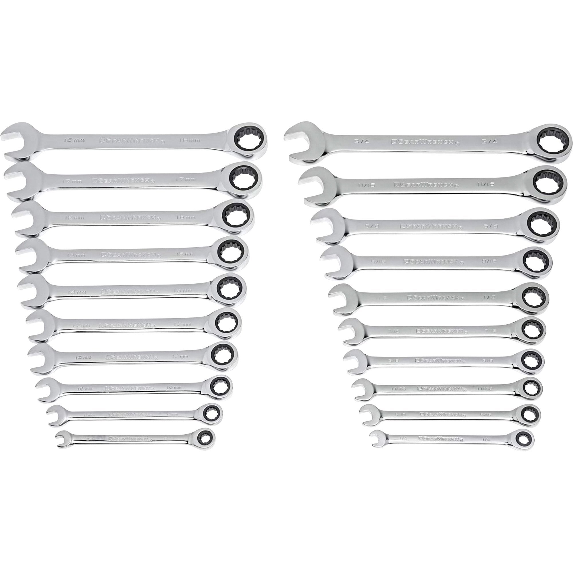 GearWrench 35720A-02RL - Ratcheting Wrench Set — 20-Pc., SAE & Metric