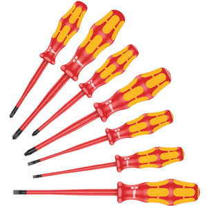 Wera 160 iSS/7 Screwdriver set Kraftform Plus Series 100. With reduced blade diameters and smaller handle diameters 05135961001