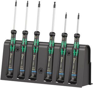 Wera 2052/6 Hexagon screwdriver set and rack for electronic applications 05118156001