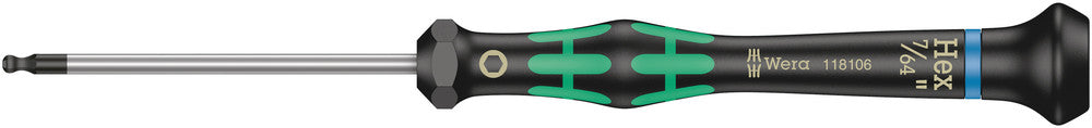 Wera 2052 Ball end hexagon screwdriver for electronic applications 05118106001