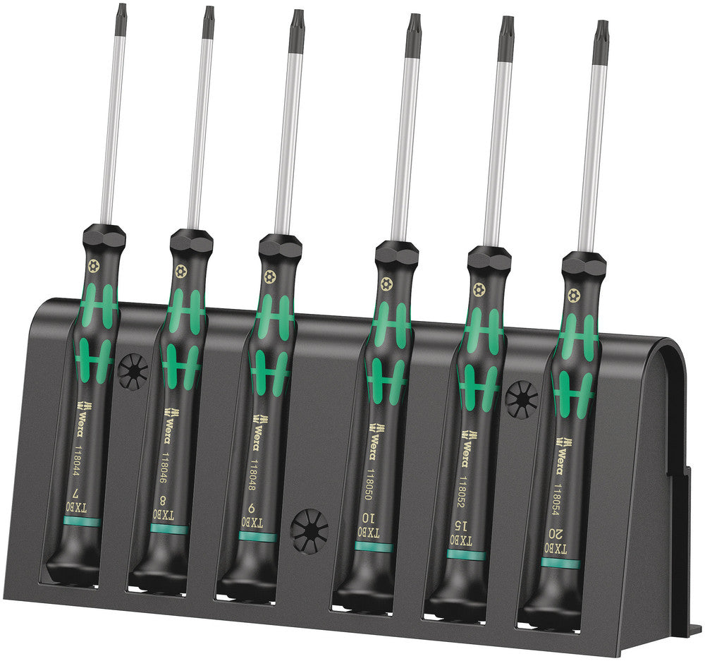 Wera 2067/6 TORX® BO Screwdriver set and rack for electronic applications 05118154001