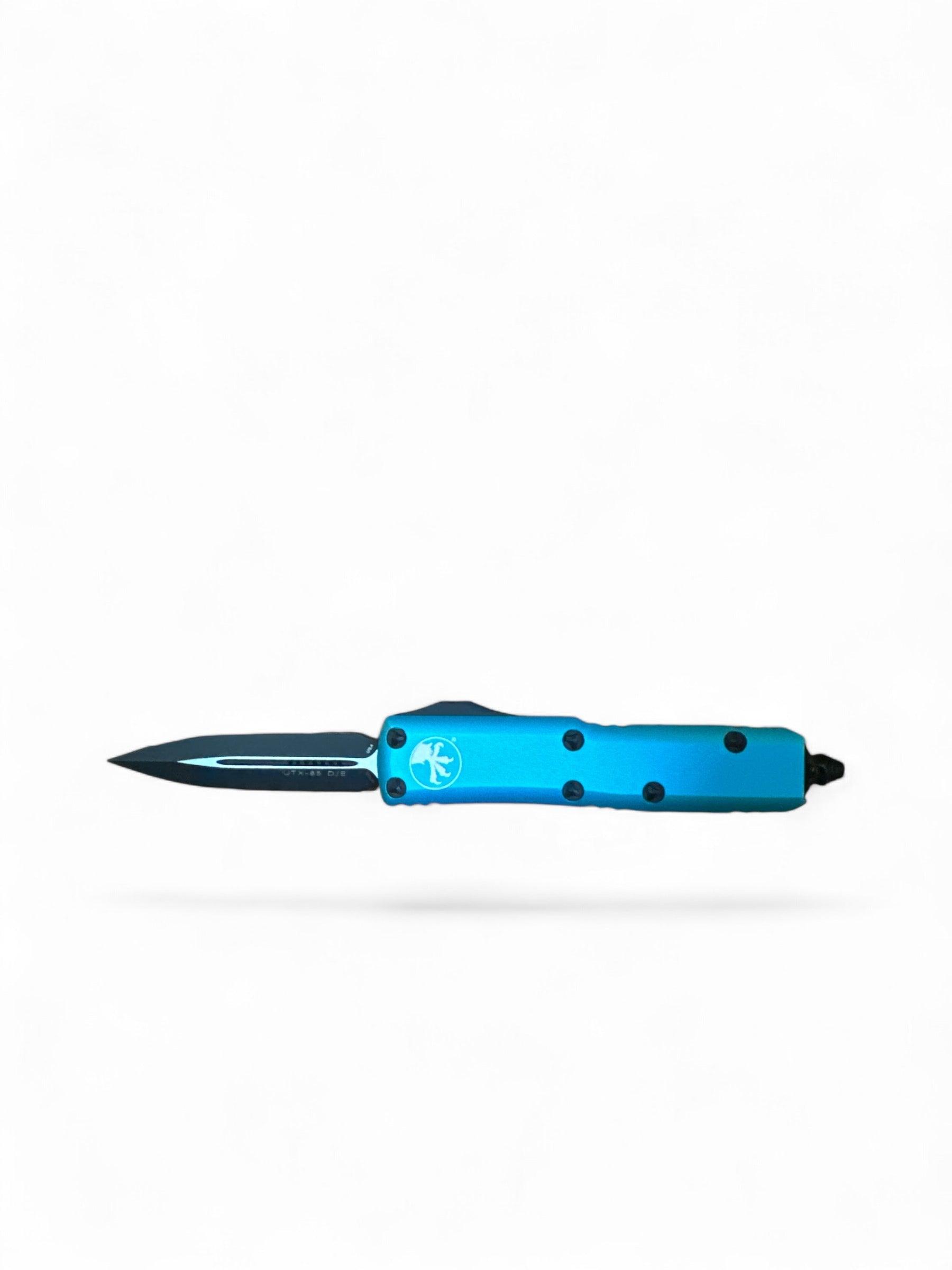 Microtech 232-1TQ UTX-85 D/E - Turquoise Handle - Black Blade