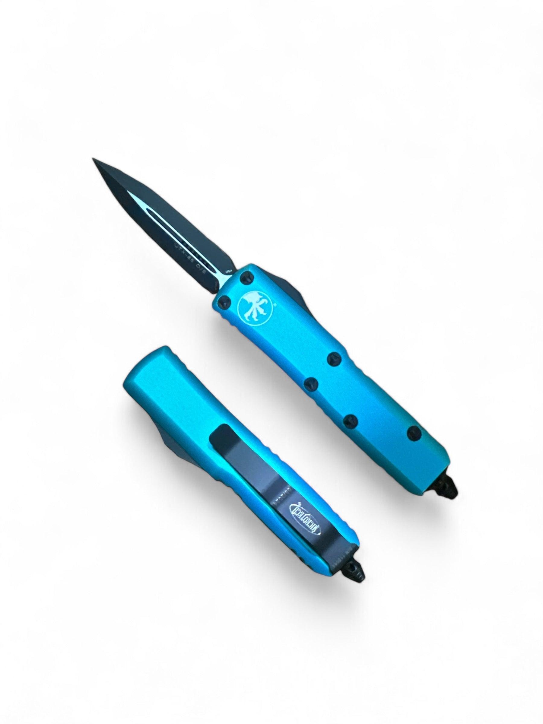 Microtech 232-1TQ UTX-85 D/E - Turquoise Handle - Black Blade