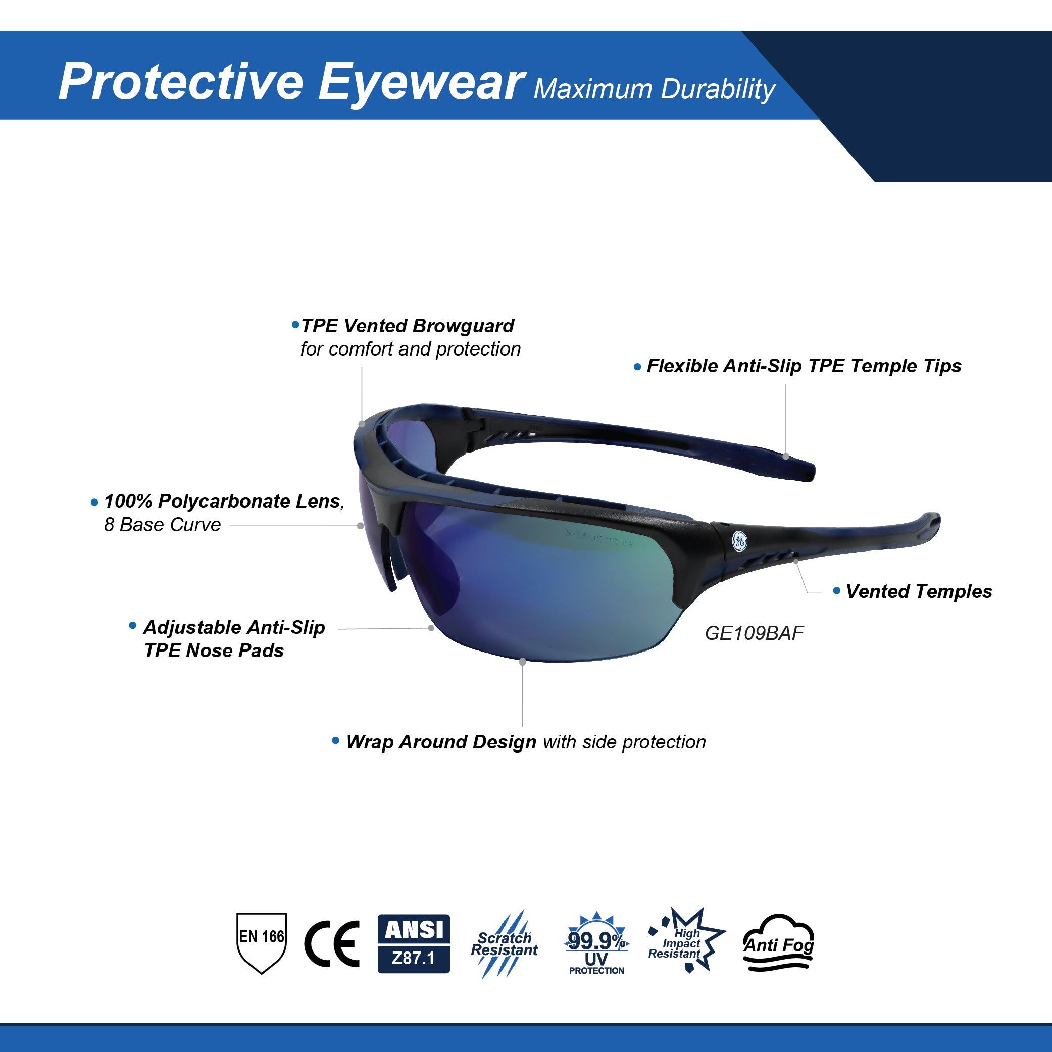 General Electric Vented Safety Glasses Black/Indigo (09 Series)