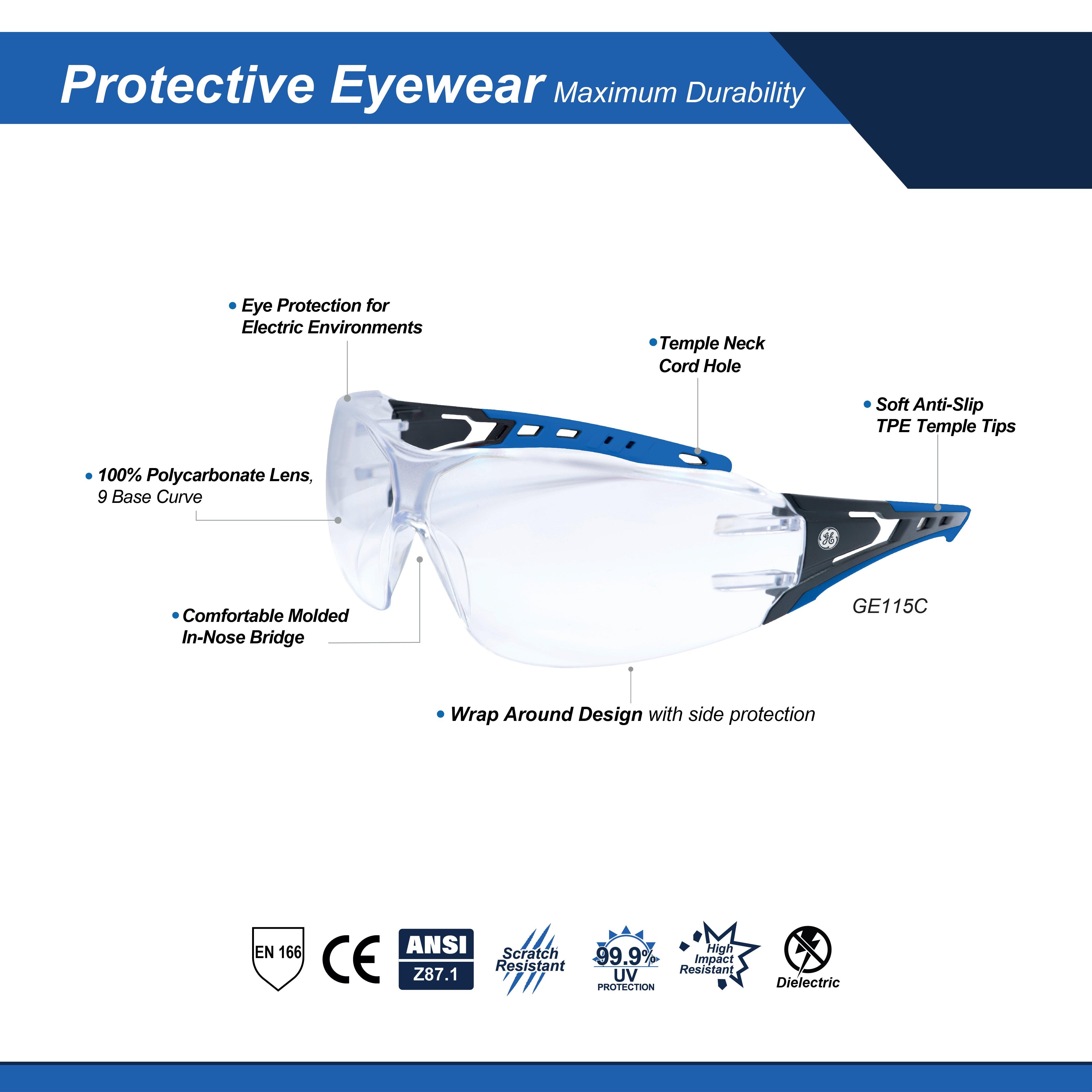 General Electric Eye Protection for Electric Environments Black/Blue (15 Series)