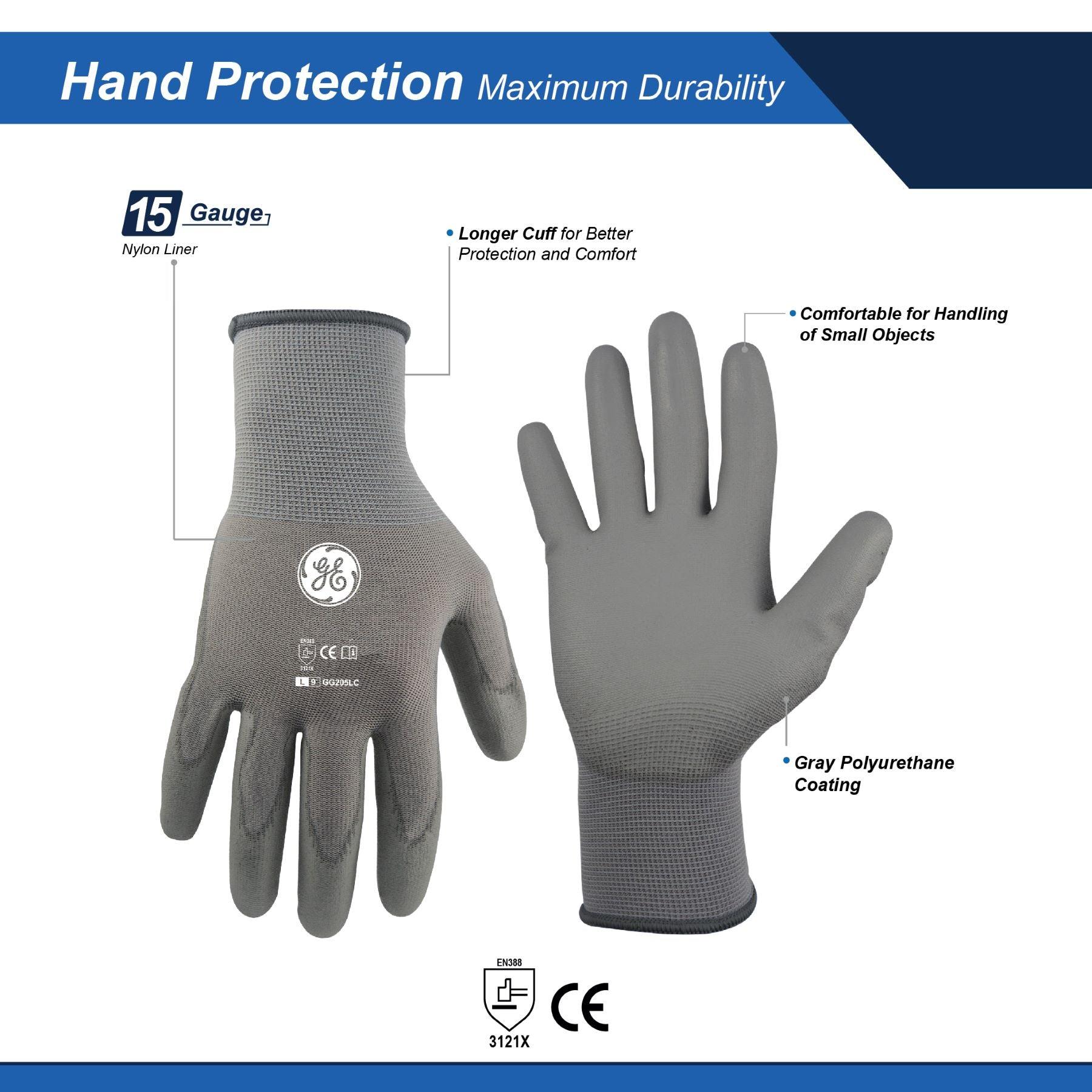 General Electric 15 GA PU Dipped general purpose gloves Unisex (GG205)