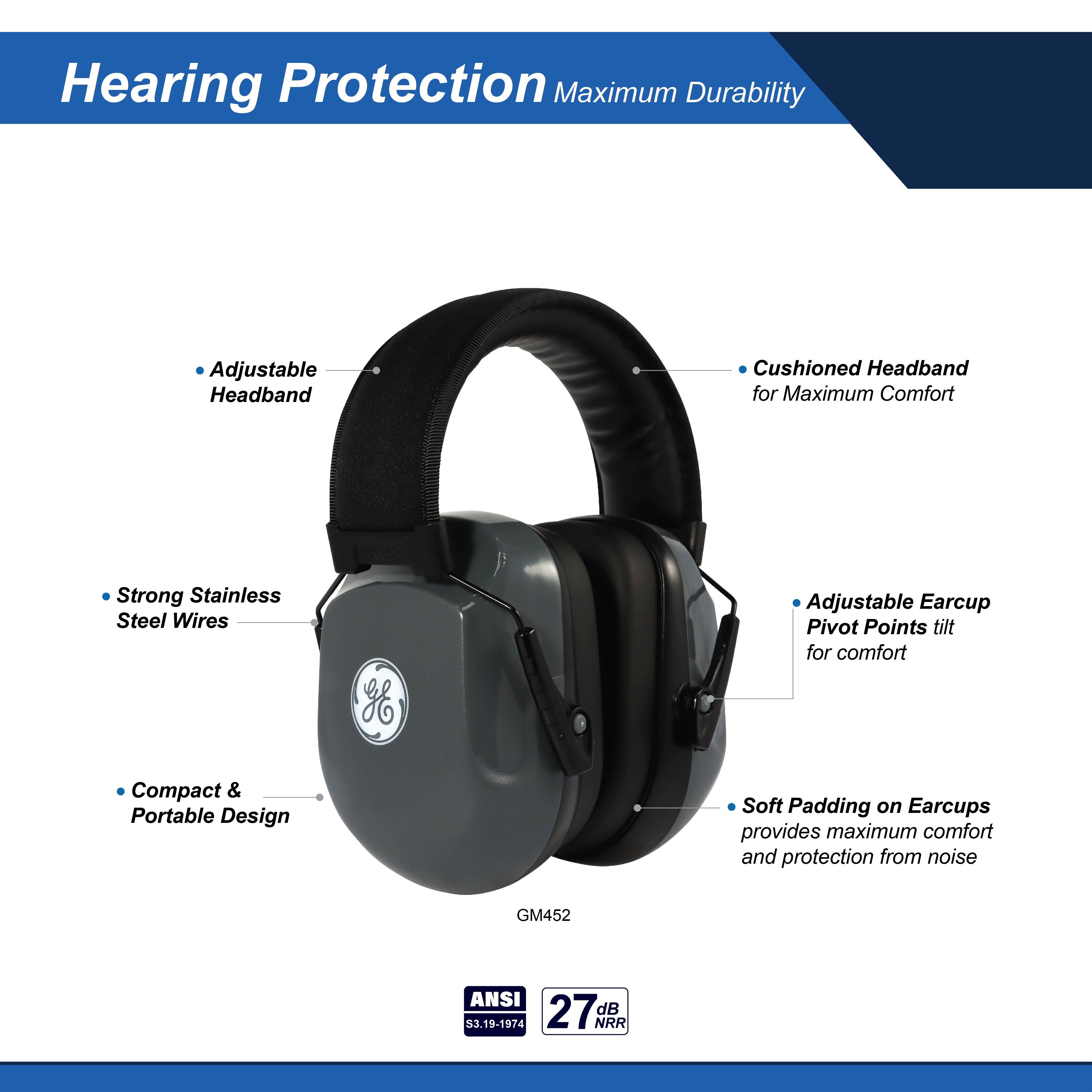 General Electric Compact Protective Earmuff With an adjustable cushioned headband (GM452)