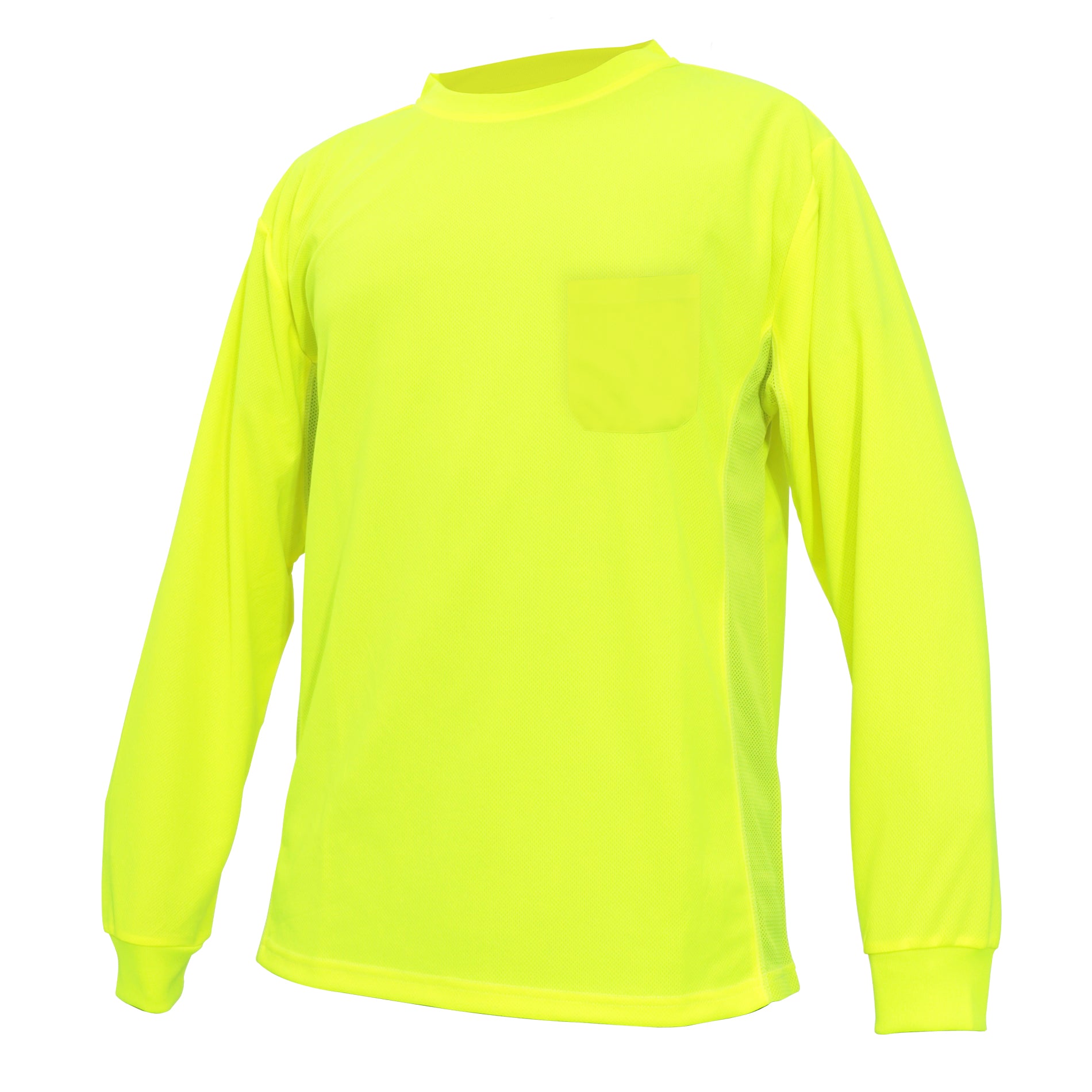 General Electric Hi-Vis Long Sleeve Shirt Breathable, Moisture Wicking, Green (GS108)