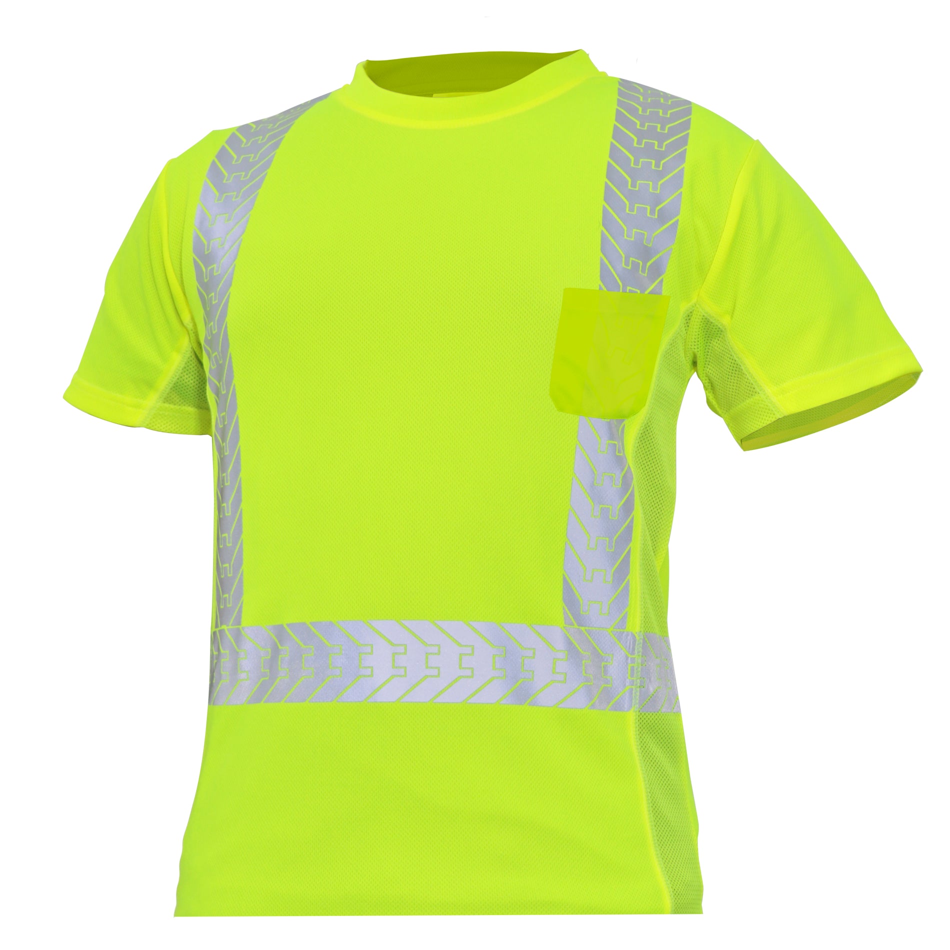 General Electric Hi-Vis Short Sleeve Shirt reflective, Breathable, Moisture Wicking, Green (GS112)