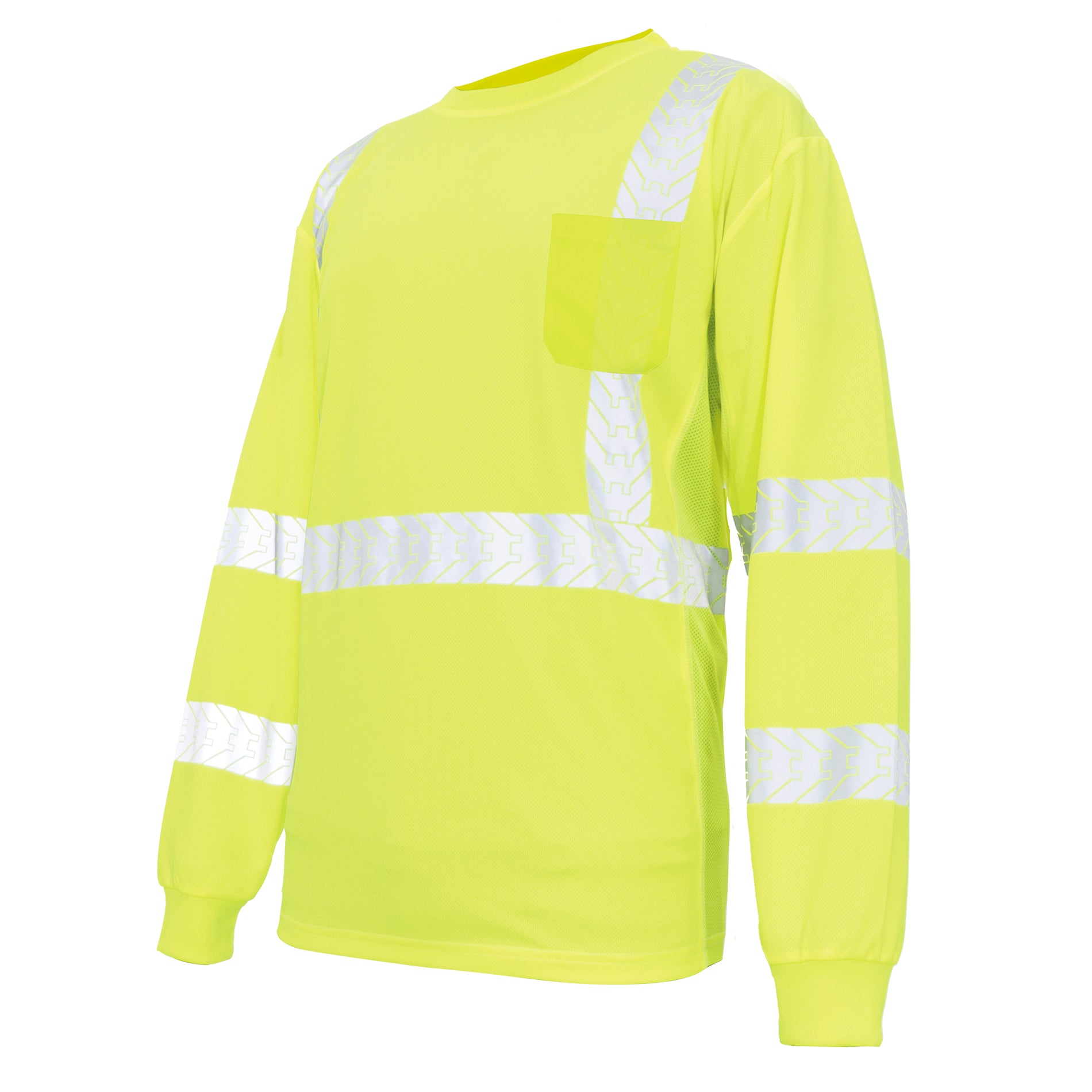 General Electric Hi-Vis Long Sleeve Shirt reflective, Breathable, Moisture Wicking, Green (GS114)