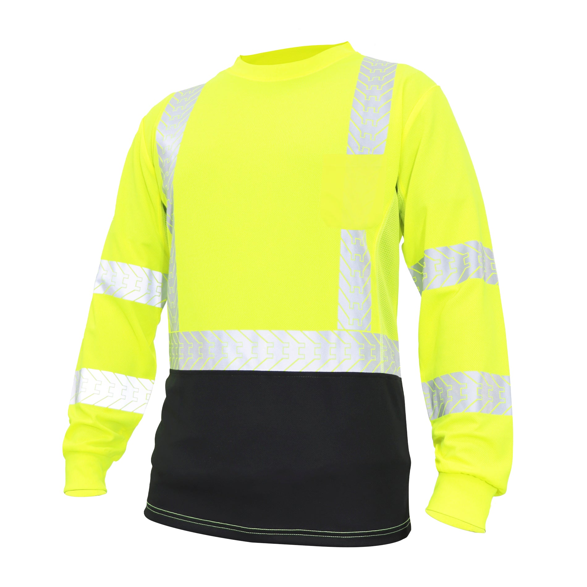 General Electric Hi-Vis Long Sleeve Shirt, Breathable, Moisture Wicking, Green (GS118)