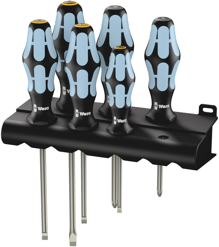 Wera 3334/3355/6 Screwdriver set, stainless and rack 05032061001