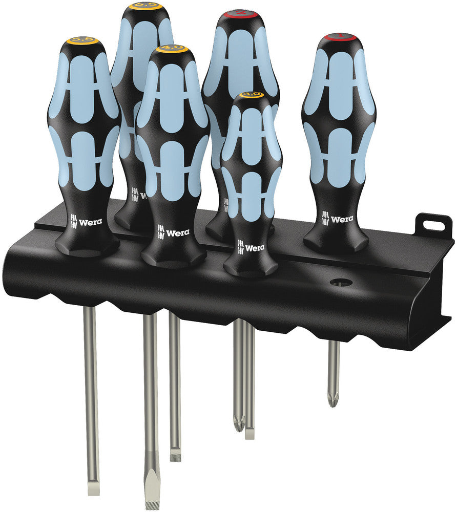Wera 3334/6 Screwdriver set, stainless and rack 05032060001