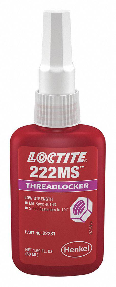 LOCTITE® 222MS Purple, low strength threadlocker (Military Spec) for small fasteners - Apollo Industries llc