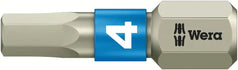 Wera brand hex screwdriver bit with blue band for power tools and industrial use