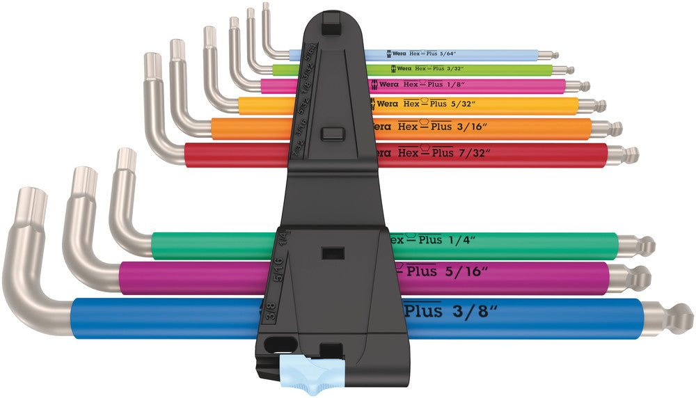 Wera 3950/9 Hex-Plus Multicolour Imperial Stainless 1, imperial, stainless steel 05022860001