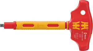 Wera 410 i VDE A RA VDE-insulated T-handle adapter screwdriver with ratchet functionality for 1/4" sockets 05005121001
